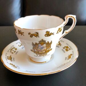 VIRGO Horoscope ‘Signs of the Zodiac’ Tea Cup & Saucer Birthday Aug 24-Sept 23